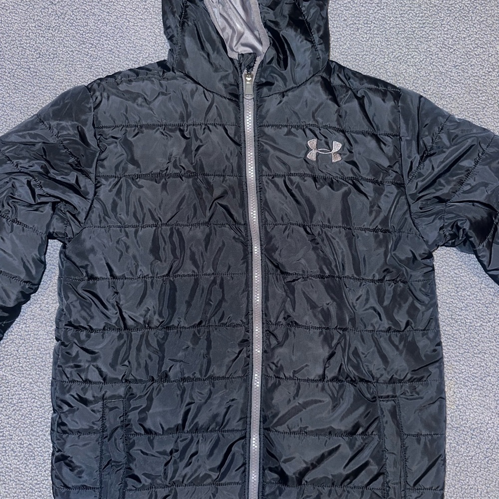 Under Armour Kids Black Hooded Puffer Jacket
